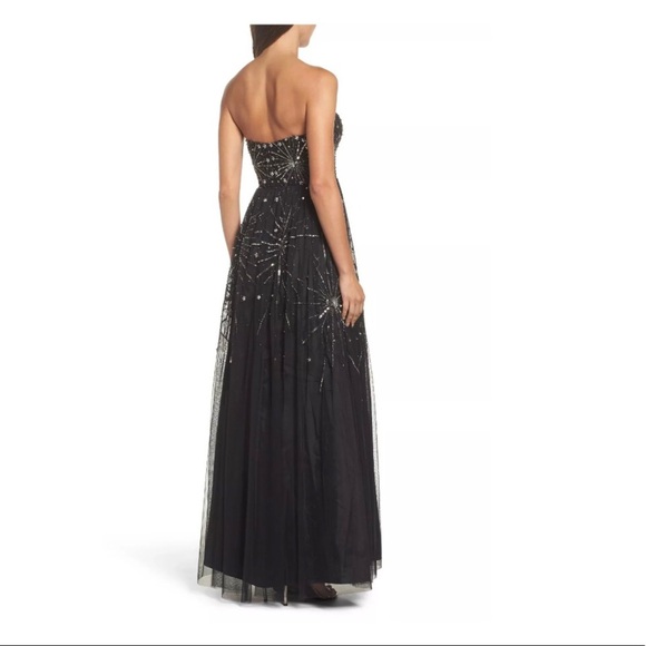 NWT $349 Adrianna Papell Embellished‎ Strapless Mesh Gown [ SZ 6 ] - Picture 4 of 6
